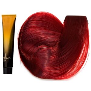 رنگ مو استایکس شماره 7.64 سری قرمز و شرابی رنگ بلوند قرمز آتشین متوسط