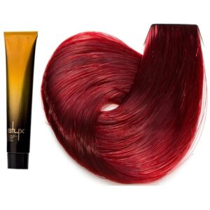 رنگ مو استایکس شماره 7.67 سری قرمز و شرابی رنگ بلوند قرمز ارغوانی متوسط